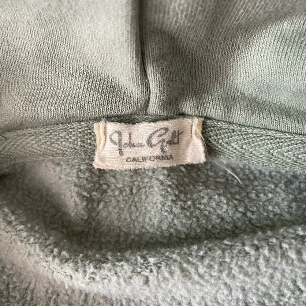John Galt California Brandy Melville Sage Green Cropped Zip Front Hoodie Pockets - Picture 8 of 9